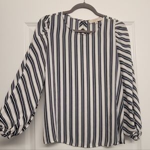 Striped Black and White Women's Top